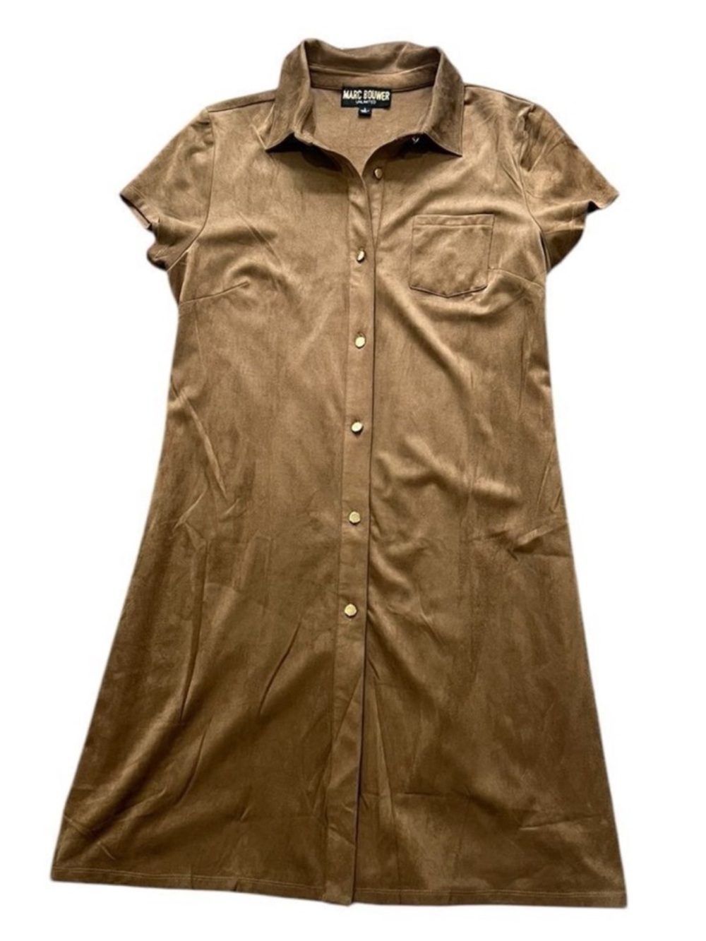 Marc Bouwer Unlimited Faux suede button-front shirt dress size L